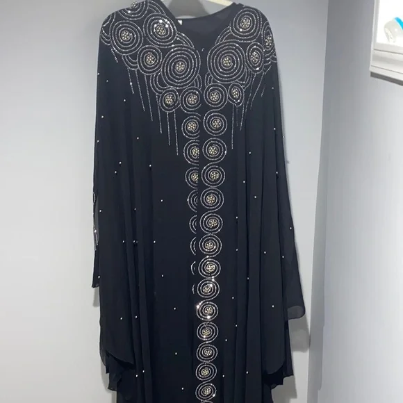 Kaftan for Women, Abaya Dress Long Black Dubai Gown Maxi Moroccan Jalabiya - Picture 1 of 2